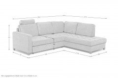 Split-LE23 von Matex - Eckcouch rechts grau