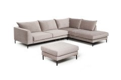 Tailos S von Vilmers - Eckgarnitur mit Hocker dirty sand