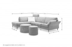 CL 990 von Erpo Polstermöbel - Ecksofa links denim