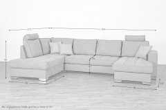 Nancy-LE19 von Matex - Polstergarnitur Variante links sand
