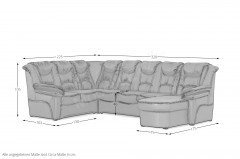 Rom-LE18 von Matex - Wohnlandschaft links dunkelbraun