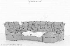 Rom-LE18 von Matex - Wohnlandschaft links dunkelbraun