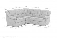 Orion-LE19 von Matex - Ecksofa hellbraun