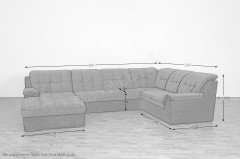 Antalia von Matex - Polstersofa rechts dunkelgrau-anthrazit