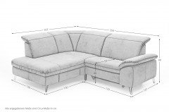 Serenity 2068 von Polsteria - Polsterecke Ausführung links savannah