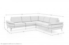 Civita von Polinova - Ledergarnitur Variante rechts white