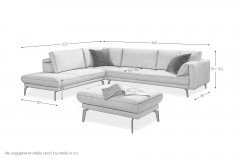 Cortina von Gruber - Eckgarnitur Variante links silver