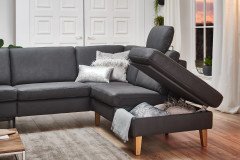 Modern Classic NL von Gruber - Eckgarnitur Variante rechts basalt