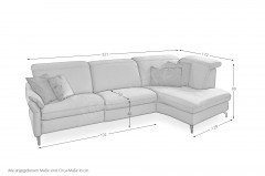 Sardena von Polsteria - Ecksofa Ausführung rechts yellow