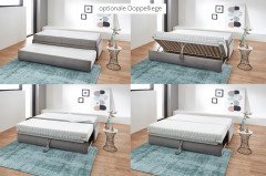 Twin von Bali - Einzelliege hellgrau mit Bettkasten