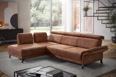 Rhodos von Dietsch - Ecksofa Variante links tabac