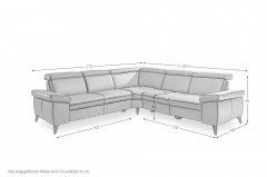 Tonga 2032 von Polsteria - Polsterecke Ausführung rechts grey-blue