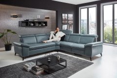 Tonga 2032 von Polsteria - Polsterecke Ausführung rechts grey-blue