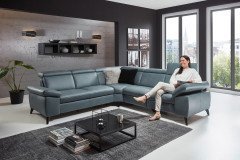 Tonga 2032 von Polsteria - Polsterecke Ausführung rechts grey-blue