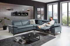 Tonga 2032 von Polsteria - Polsterecke Ausführung rechts grey-blue