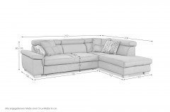 Dandy von ALINA - Eckgarnitur Variante rechts grau