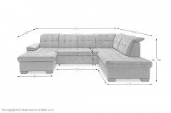 Attentione von Benformato - XXL-Garnitur rechts dunkelgrau