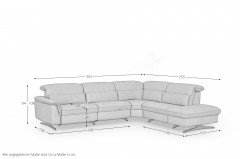 1352 von Himolla - Ledersofa Ausführung rechts bright