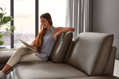 PN-IN23099 von Polinova - Ledersofa Ausführung links greystone