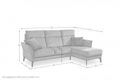 S460 Monaco von Ponsel - Eckcouch rechts silber