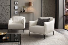 15350 Sally von Willi Schillig - Ledersofa bianco