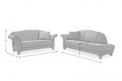 S440 Davos von Ponsel - Polsterduo beige-gestreift