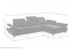 15254 Jazz Plus von Willi Schillig - Ecksofa Ausführung rechts blue