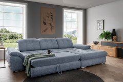 Rigatti-LE24 von Benformato - Ecksofa Ausführung rechts hellblau