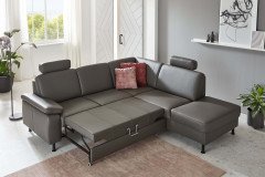 PN-EM15047 von Polinova - Ledersofa Variante rechts grau