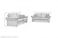 Monza von Schröno - Polster-Ensemble betongrau