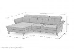 1212 von Carina - Polstersofa Variante links grey