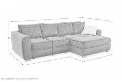 Kampen von Job - Ecksofa Ausführung rechts grau