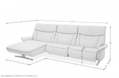 Varia 4473 von Himolla - Ledersofa Ausführung links nebel