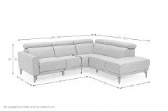2061 von Hjort Knudsen - Ecksofa Variante rechts light-grey