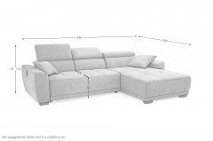 Domino-LE25 von Job - Ecksofa Ausführung rechts mittelgrau