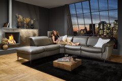 HU-SF24079 von Hukla - Ecksofa Variante links grau