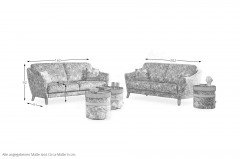 Bergamo Plus von Schröno - Polster-Ensemble lila gemustert