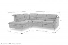 MR 1390 von Musterring - Ecksofa Variante links grey