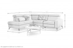 9566 von Himolla - Ledersofa Ausführung links asche