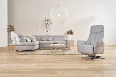 9566 von Himolla - Ledersofa Ausführung links asche