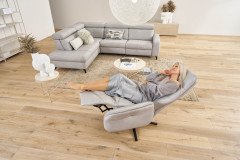 9566 von Himolla - Ledersofa Ausführung links asche