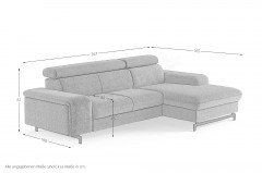 Emma-LE25 von COTTA - Couchgarnitur Variante rechts blue