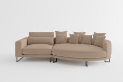 Natalia von Primavera Furniture - Polstergarnitur rechts rotbraunbeige