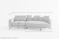 Natalia von Primavera Furniture - Polstergarnitur rechts rotbraunbeige